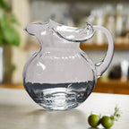 Hemmingway Pitcher - A Floppy Optic European Mouth Blown Lead Free Crystal 42 oz. H7.5-SL664