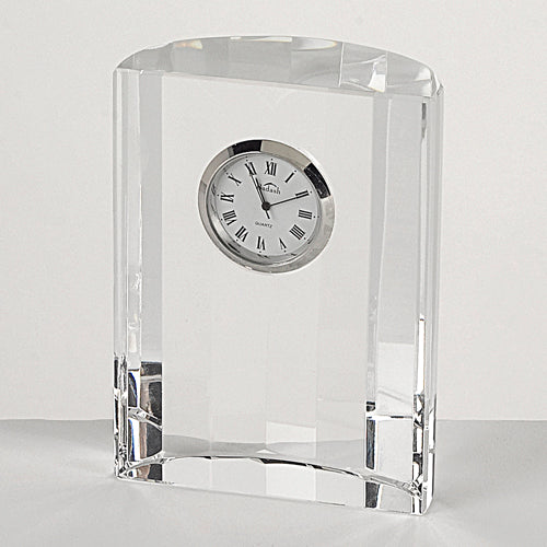Crystal Half Moon Clock 4.5x3.5" - SU311