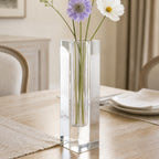 Donovan Handcrafted Square 10" Optical Crystal Vase-YD200