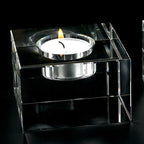 Dakota Crystal Block Pair of T-lite Holders H2 x L3 - YD262