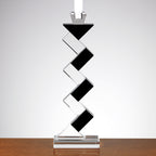 Angela Pair of 14" Black Accent Crystal Candlesticks - YD351