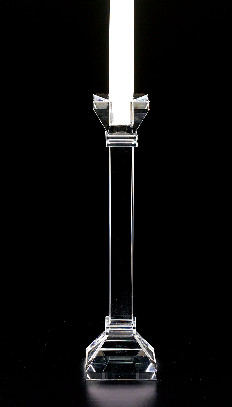 Charleston Square Pair 10" Classic Crystal Candle Holders - YD364