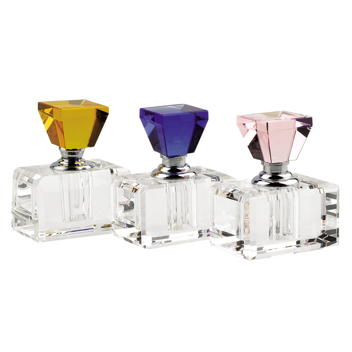 Rainbow 3 pc Crystal Perfume Bottle Set-YD369