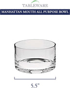 Manhattan Nappy All Purpose Mouth Blown Lead Free Crystal Bowl D5.5" x H3-AF706