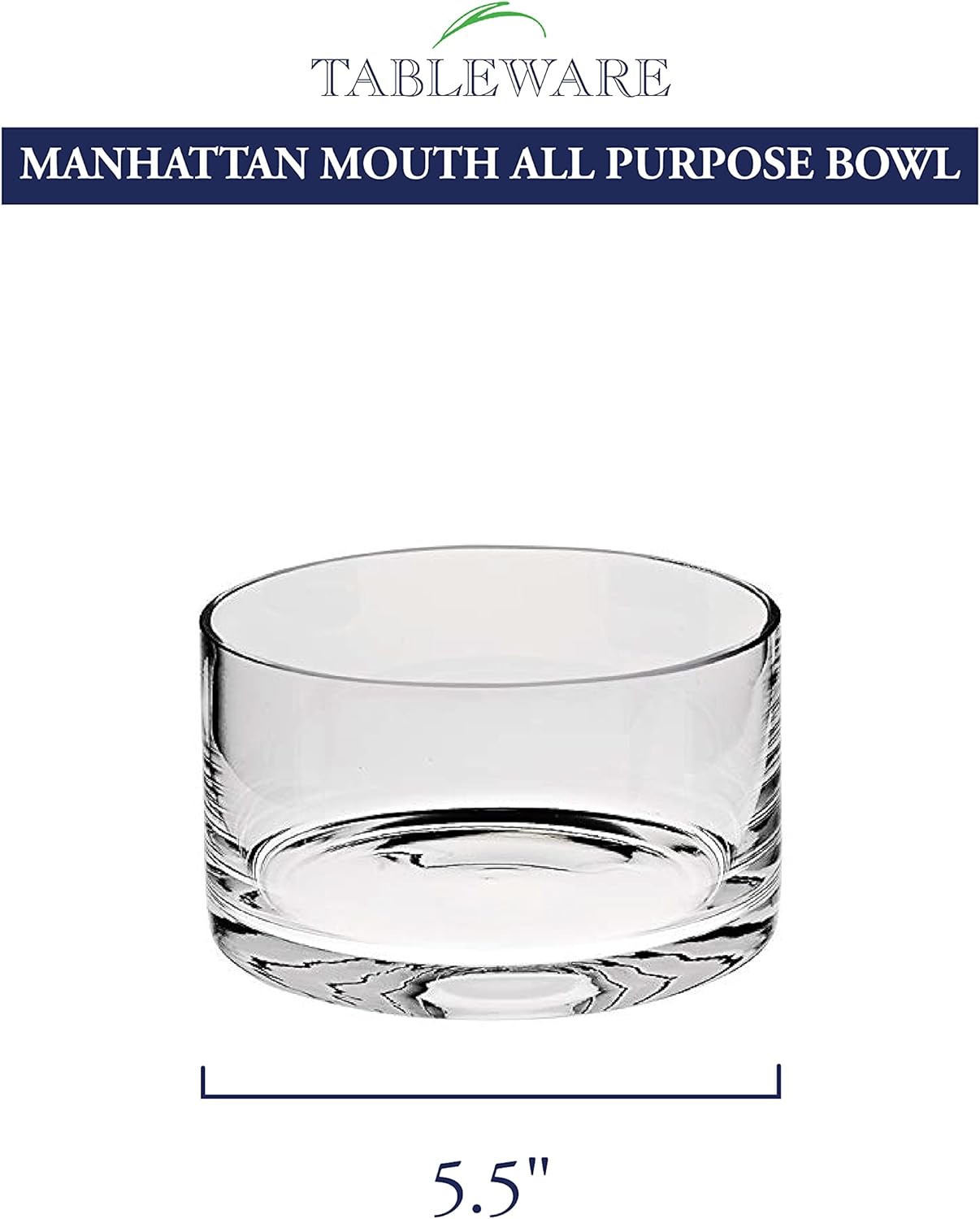 Manhattan Nappy All Purpose Mouth Blown Lead Free Crystal Bowl D5.5" x H3-AF706