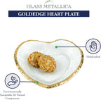 Goldedge Heart Plate - Hand Decorated Gold Leaf Edge Blown Glass 7.5" -F3026