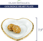 Goldedge Heart Plate - Hand Decorated Gold Leaf Edge Blown Glass 7.5" -F3026