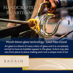 Murano Style Art Glass 19" Tall Blue Dolphin On Clear "Wave'Base-J600