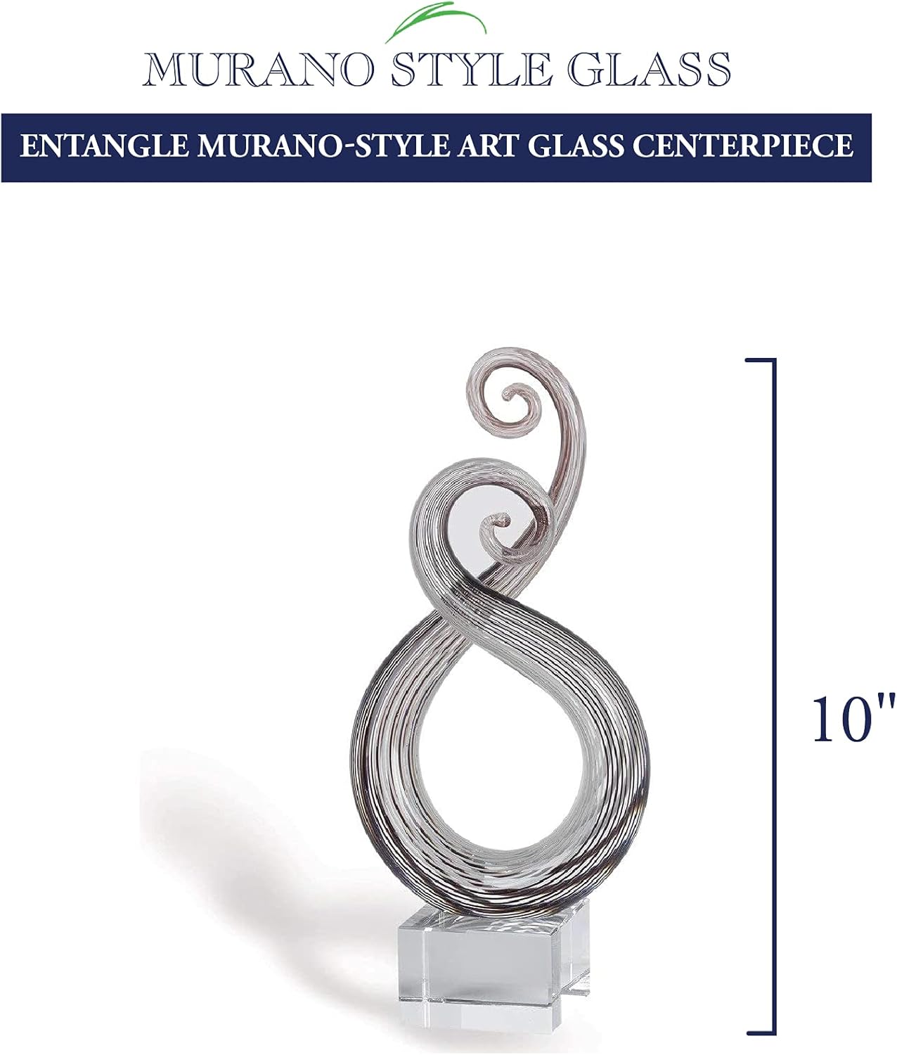 Entangle Murano Style Art Glass Centerpiece H10-GW513