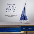 Murano Style Art Glass 13" Blue Sailboat-GW545