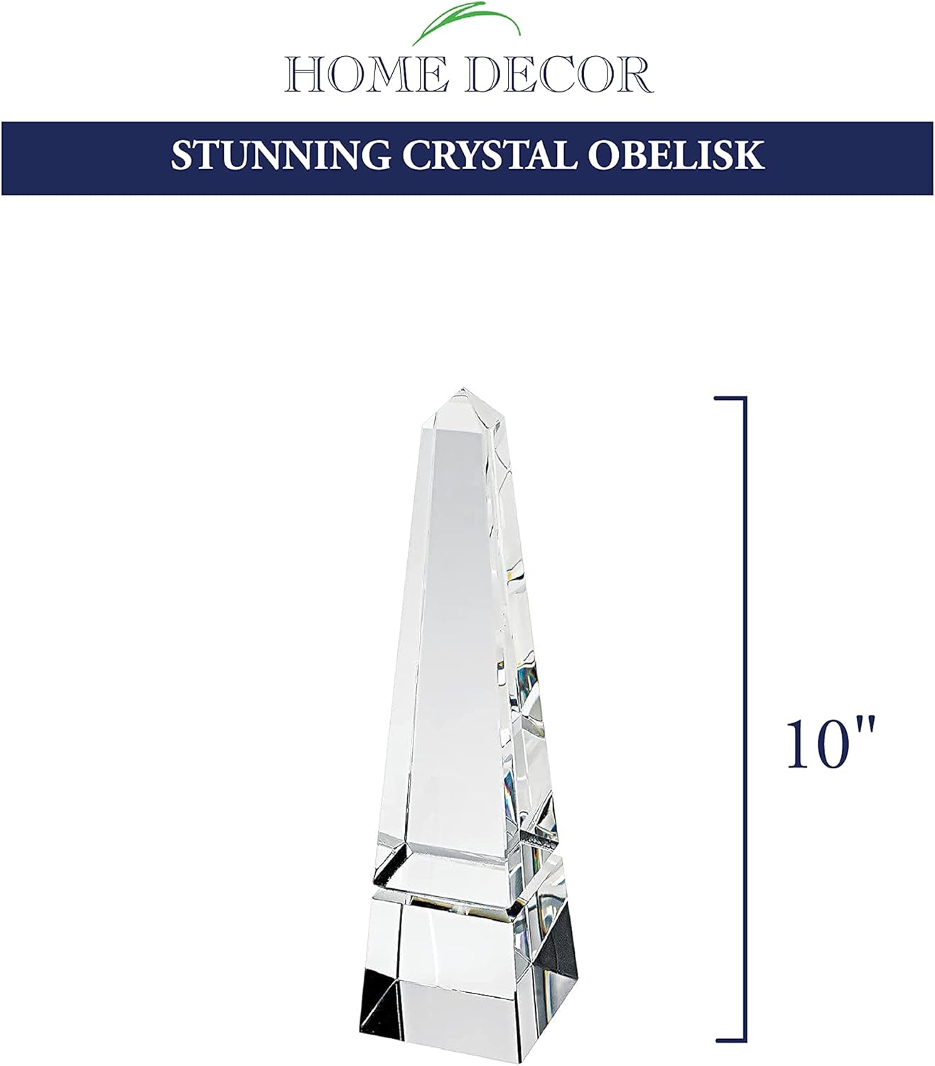 Elegant Hand Crafted Crystal 10" Obelisk-H131