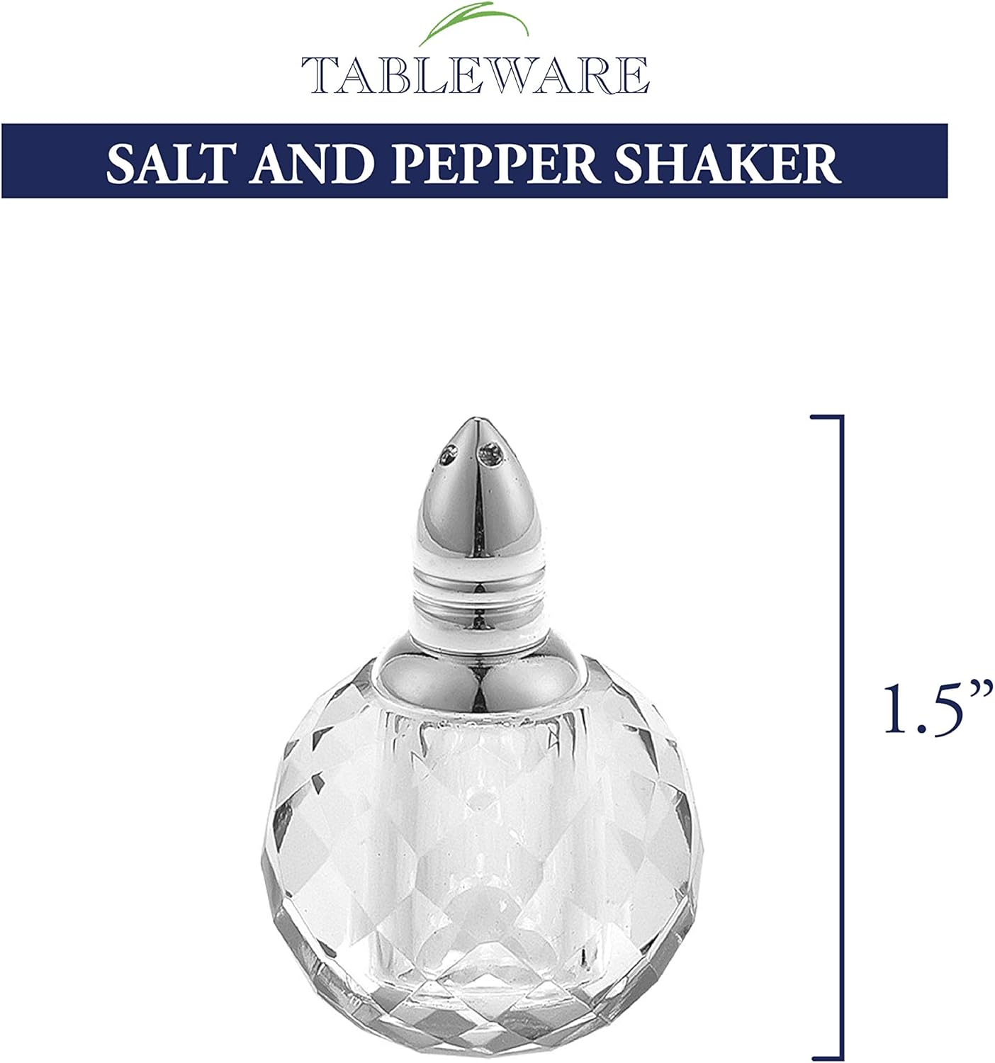 Handmade Lead Free Crystal Zendra Individual Salt and Peppers -2"- Gift Boxed 6 Pc Set-H157