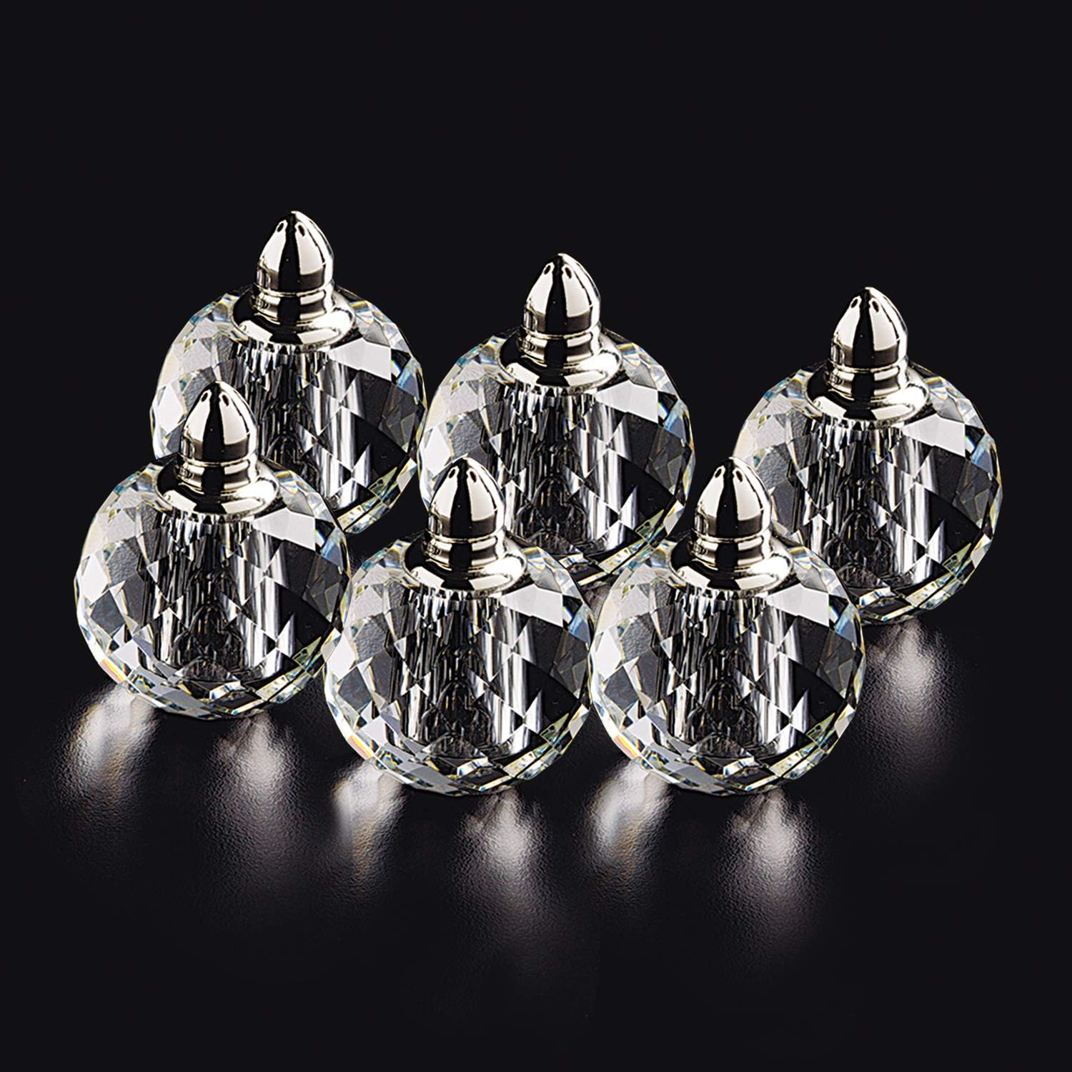 Handmade Lead Free Crystal Zendra Individual Salt and Peppers -2"- Gift Boxed 6 Pc Set-H157