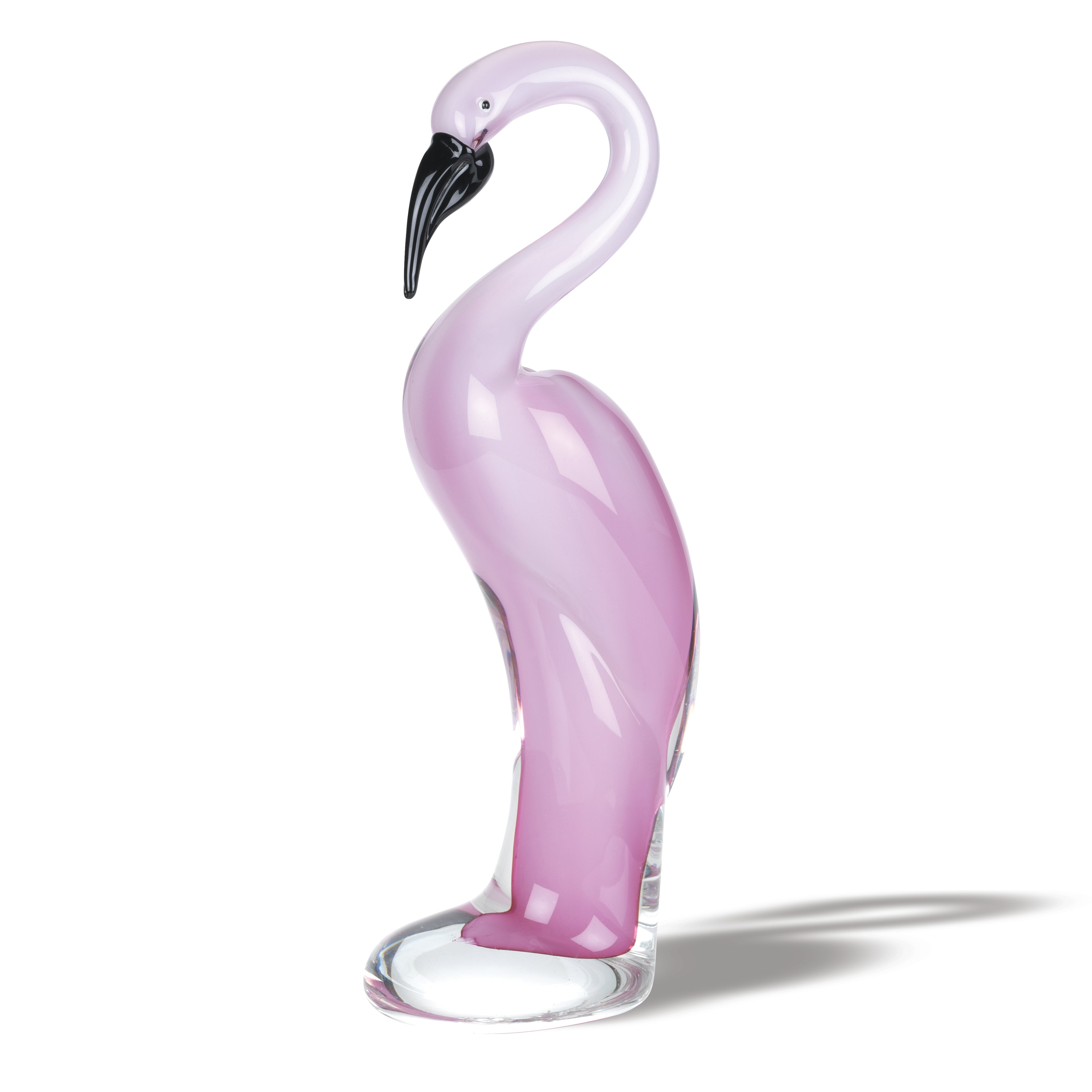 Murano Style Art Glass 13" Pink Flamingo-J446