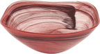Terra Cotta Alabaster Glass 10" Squarish Salad or Serving Bowl-P232