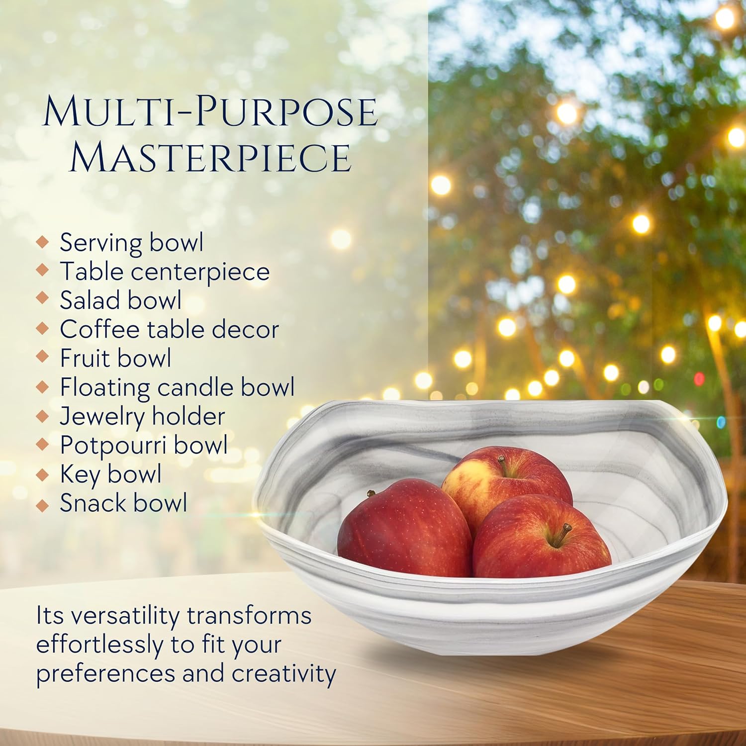 Grey Alabaster Glass 10" Squarish Salad or Serving Bowl-P272