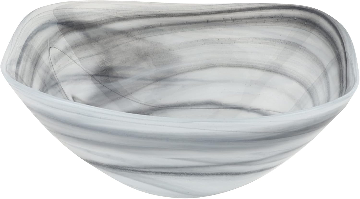 Grey Alabaster Glass 10" Squarish Salad or Serving Bowl-P272