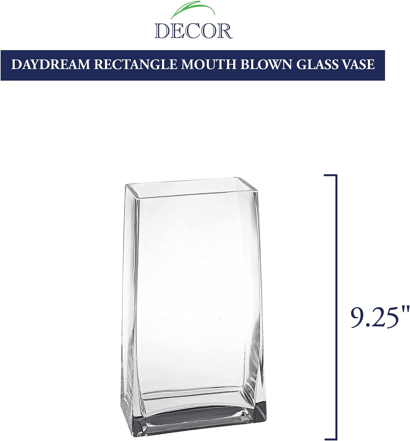 Daydream Rectangle 9" Handmade Glass Vase .- S404