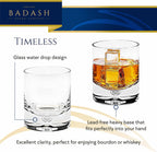 Galaxy 4 pc set Rocks Glass - Old Fashioned  Lead Free Crystal Scotch Glass - 8 Oz-SR737