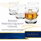 Galaxy 4 pc set Rocks Glass - Old Fashioned  Lead Free Crystal Scotch Glass - 8 Oz-SR737