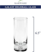 Galaxy Mouth Blown Lead Free Crystal Hiball Glass -13oz - 4 pc Set-SR738