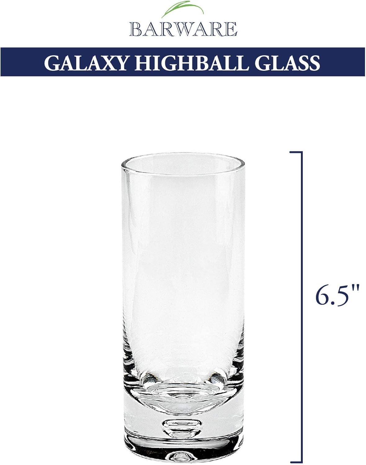 Galaxy Mouth Blown Lead Free Crystal Hiball Glass -13oz - 4 pc Set-SR738