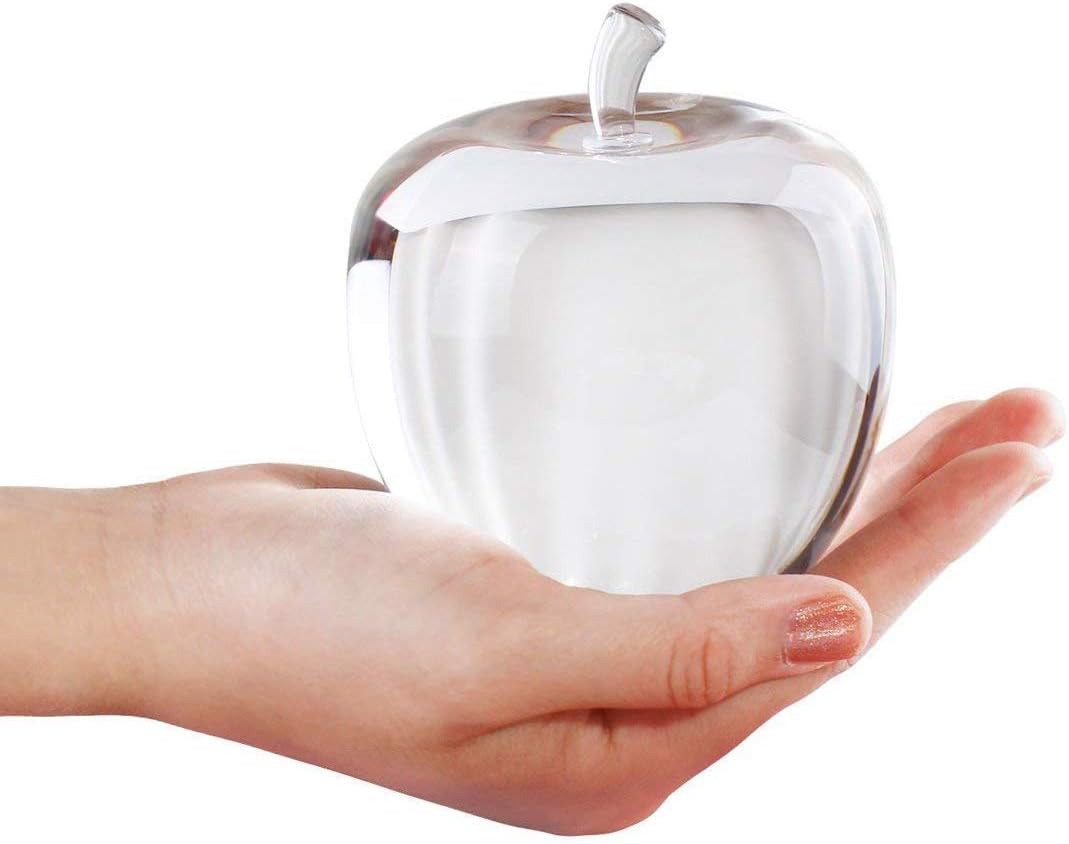 Solid Crystal Apple Paperweight H3.5-SU316