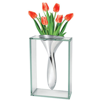 The Elvis 13" Vase - A Unique Blend of Non Tarnish Aluminum and Glass