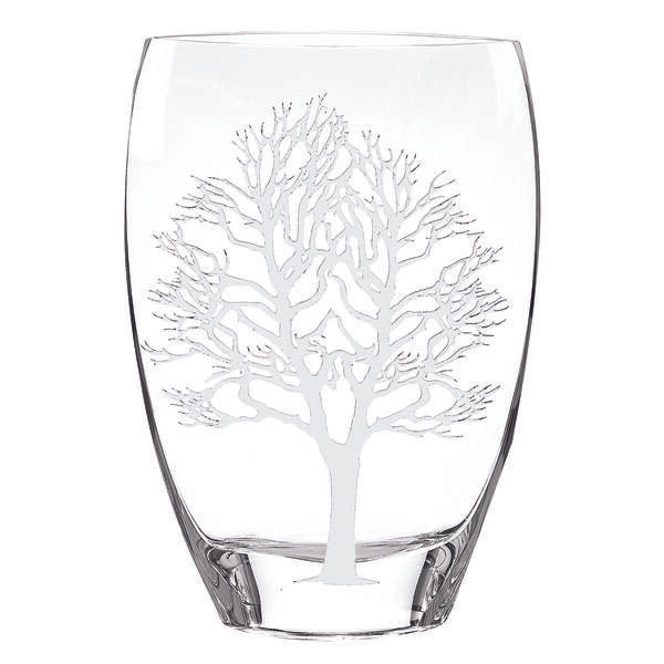 Tree Of Life Mouth Blown European 12" Crystal Vase