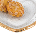 Goldedge Hand Decorated Gold Leaf Edge Blown Glass 7.5" Heart Plate