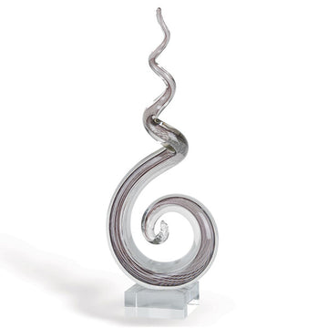Corkscrew Murano Style Art Glass Centerpiece 18" Tall