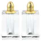 Spirit Gold Hand Made Lead Free Crystal Pair of Salt and Pepper ShakersH3.5