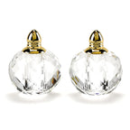 Zendra Gold Hand Made Lead Free Crystal Pair of Salt and Pepper Shakers H2.5
