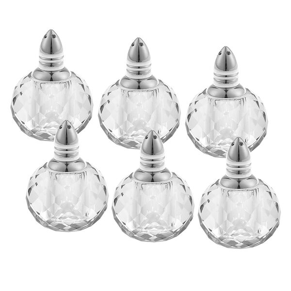 Handmade Lead Free Crystal Zendra Individual Salt and Peppers -2"- Gift Boxed 6 Pc Set