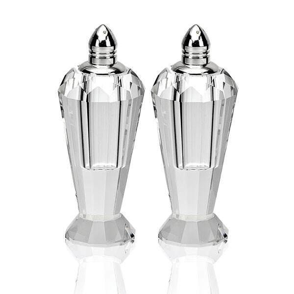 Preston Platinum Handmade Lead Free Crystal Pair of Salt and Pepper Shakers - H4