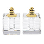Pinstripes Gold Handmade Lead Free Crystal Pair of Salt and Pepper Shakers - H2.75