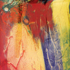 Firestorm Murano Style Art Glass 11" Oval Vase