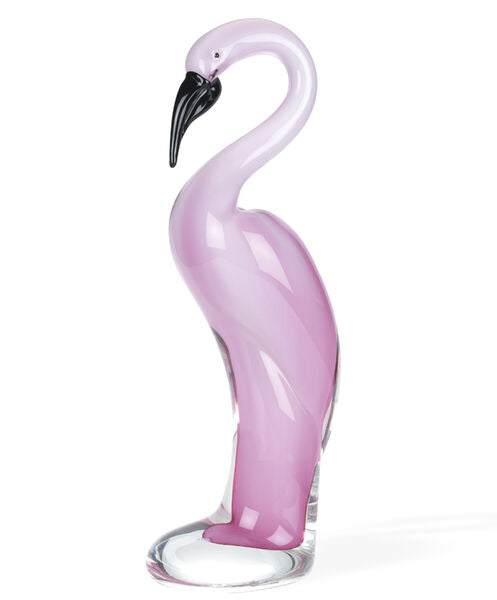 Murano Style Art Glass 13" Pink Flamingo