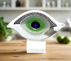 Visionary Good Luck Murano Style Art Glass Eye Centerpiece H7.5" x L10