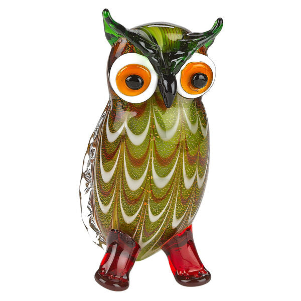 Murano Style Art Glass Owl H 8