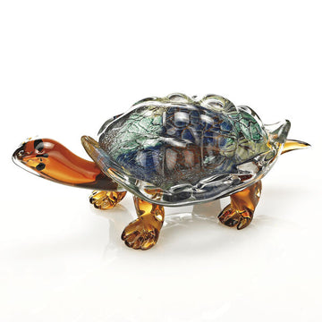 Firestorm Murano Style Art Glass Turtle L12 x 6 x 5