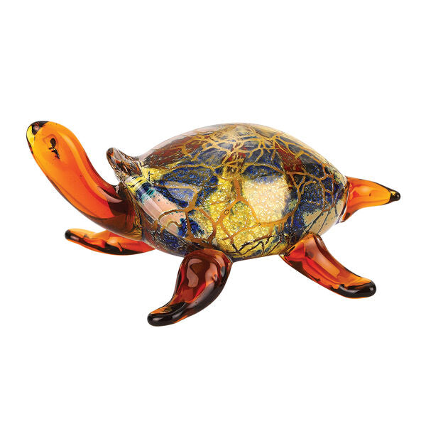 Firestorm Murano Style Art Glass Turtle L5 x H3