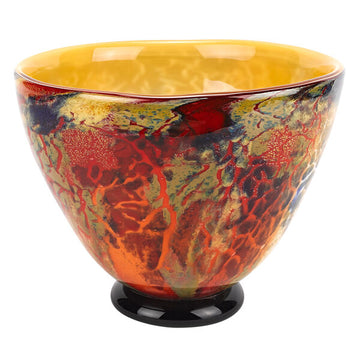 Firestorm Murano Style Art Glass Centerpiece or Punch Bowl D12XH7