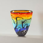 Allura Murano Style Art Glass 8" Oval Vase