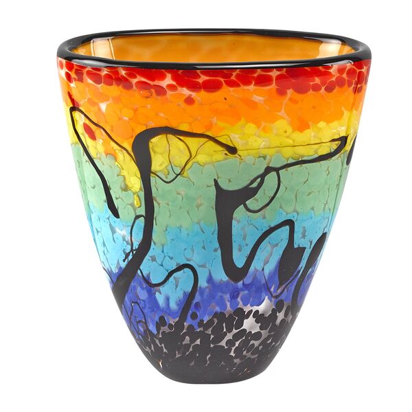 Allura Murano Style Art Glass 8" Oval Vase