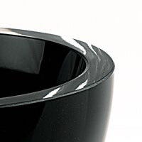 Jet Black Penelope Mouth Blown European Lead Free Crystal 6" Bowl