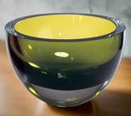 Penelope Olive Green Mouth Blown European Lead Free Crystal 6" Bowl