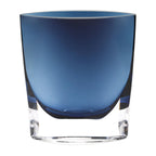 Samantha Midnight Blue European Mouth Blown Glass 8" Pocket Shaped Vase