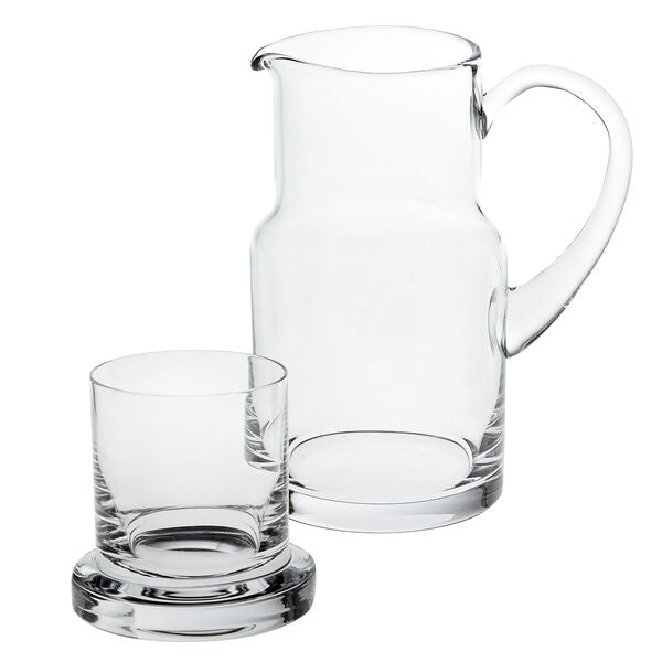 Manhattan Mouth Blown 2 Pc Bedside or Desktop Carafe Set H8".