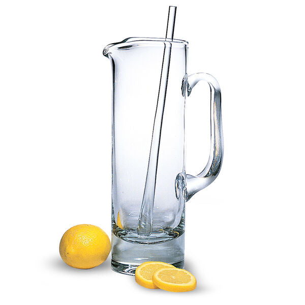 Manhattan European Mouth Blown Lead Free Crystal Martini Pitcher and Stirrer - 12 in. 54 oz.